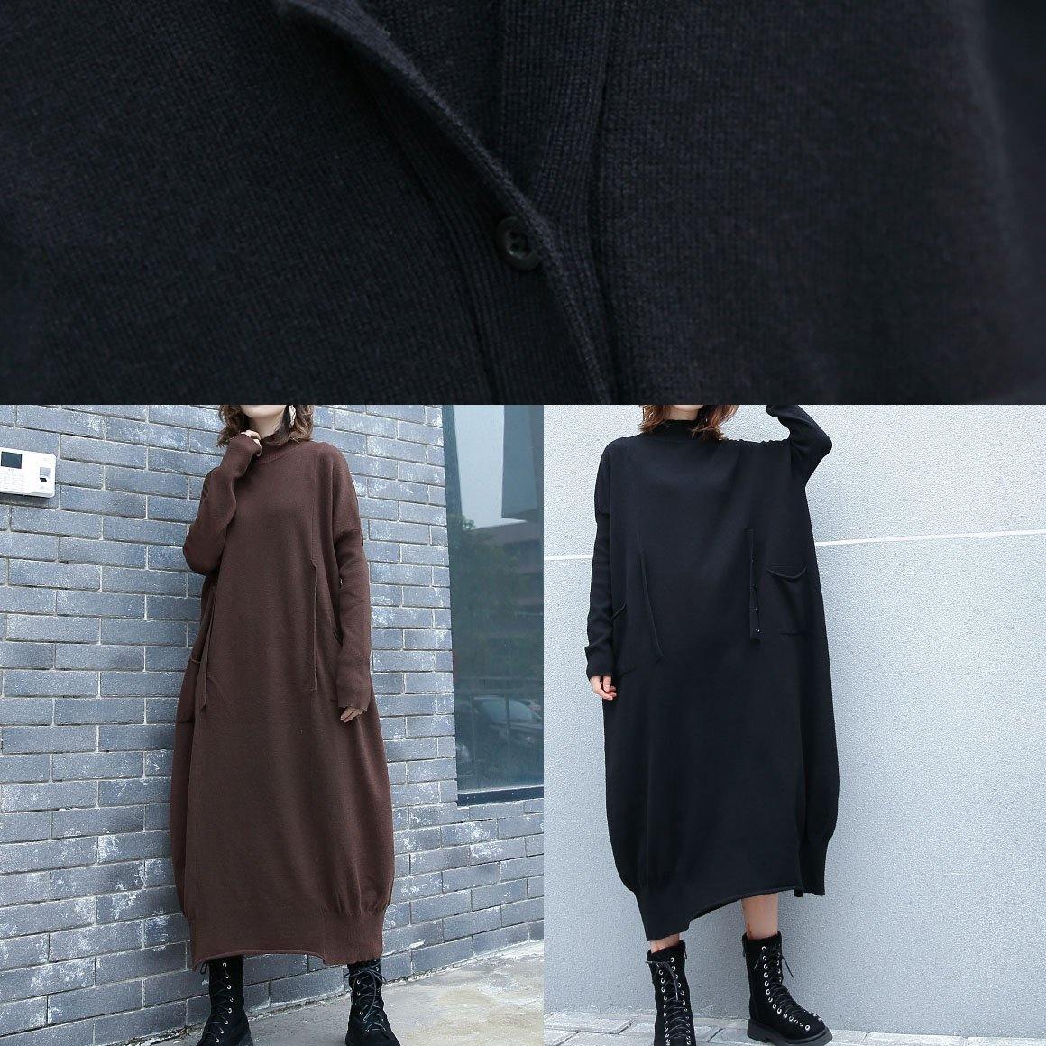 あったか 2WAY(着回し) セーターワンピース 秋冬 モード風 ブラック レディース ニットワンピース